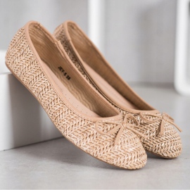 SHELOVET Ballerine Tressée Avec Un Noeud beige 2 SHELOVET Ballerine Tressée Avec Un Noeud beige 2