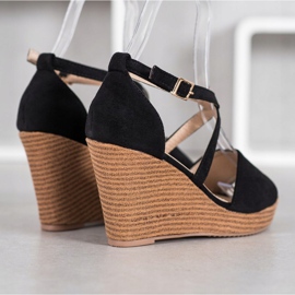 Small Swan Chaussures compensées en daim noir le noir 4