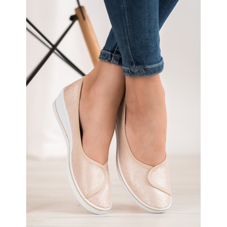 Comer Ballerines À Paillettes brun jaune 1