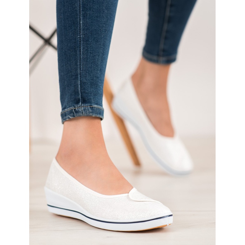 Comer Ballerines À Paillettes blanc 1