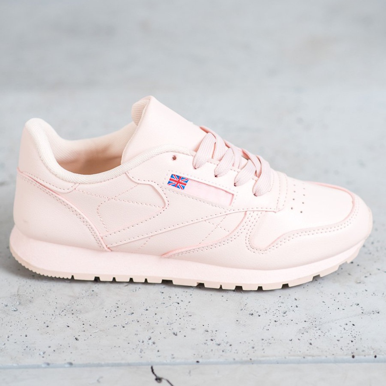 SHELOVET Chaussures nouées en cuir écologique rose 2