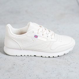 SHELOVET Chaussures nouées en cuir écologique blanc 2
