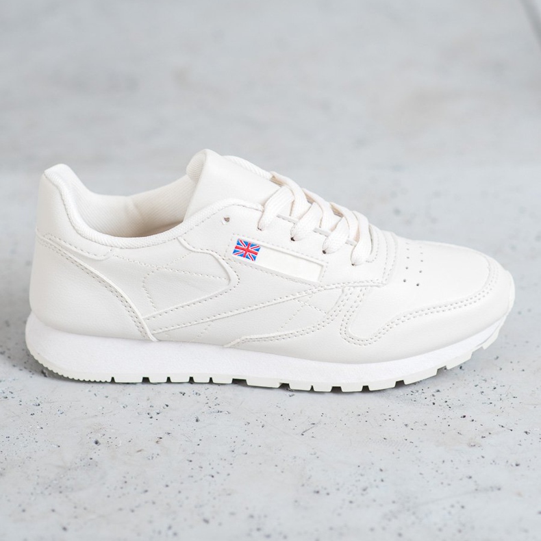 SHELOVET Chaussures nouées en cuir écologique blanc 2