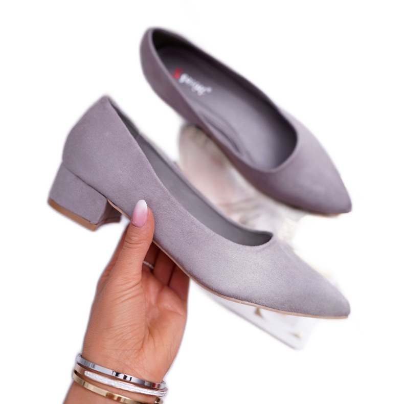 SEA Escarpins Classiques Femme Daim Gris Rheya 1