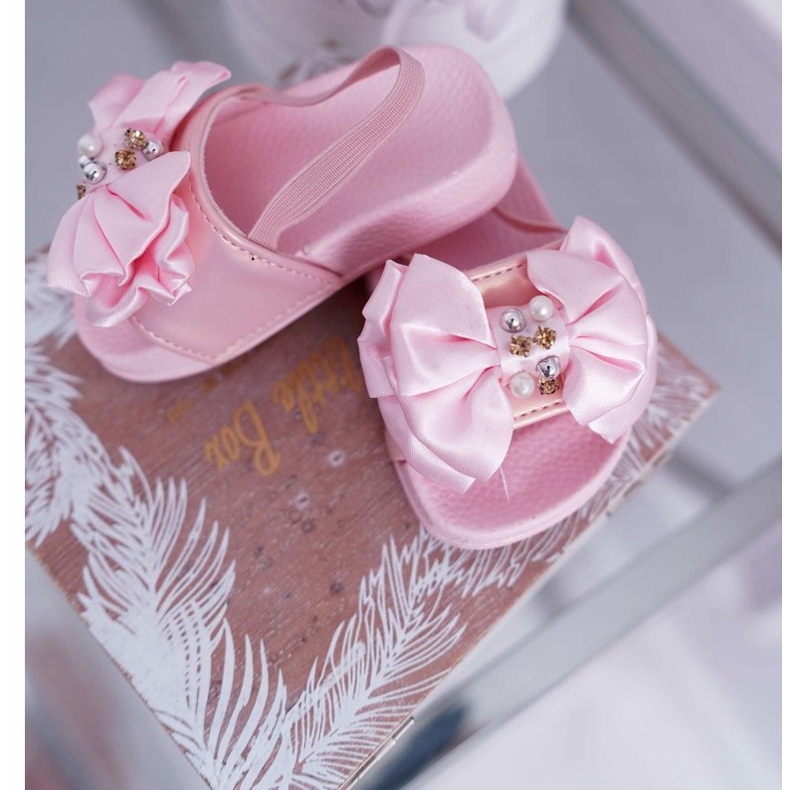 FRROCK Claquettes Enfant Fille Nœud Perle Rose Senari jaune 3