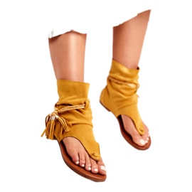 SEA Sandales Tongs Femme Tong Jaune SL1011 Madrit 1