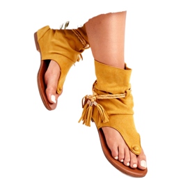 SEA Sandales Tongs Femme Tong Jaune SL1011 Madrit 2