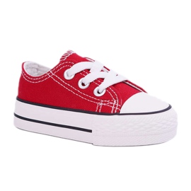 FRROCK Baskets rouges Filemon Classic pour enfants blanche 3