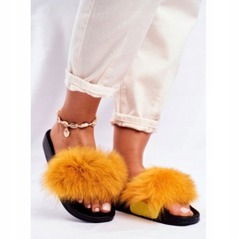 PS1 Chaussons Femme Avec Fourrure Jaune Belmondo 1