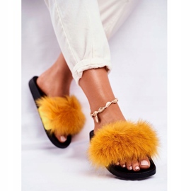 PS1 Chaussons Femme Avec Fourrure Jaune Belmondo 4