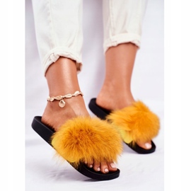 PS1 Chaussons Femme Avec Fourrure Jaune Belmondo 3