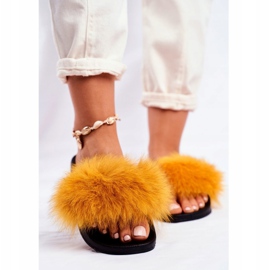 PS1 Chaussons Femme Avec Fourrure Jaune Belmondo 2