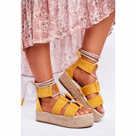 PS1 Espadrilles Femme Sur Plateforme Lin India Jaune 3