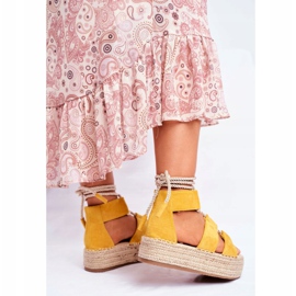 PS1 Espadrilles Femme Sur Plateforme Lin India Jaune 5