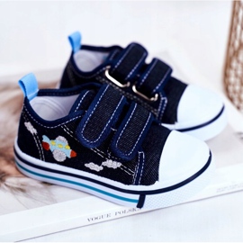 PL1 Baskets Enfant Nimalo Bleu Marine avec Velcro 2