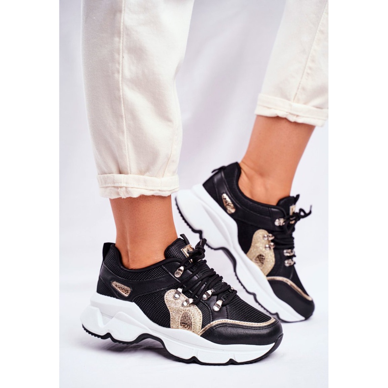 SEA Chaussures de sport pour femmes Noir Or Beijing jaune 2