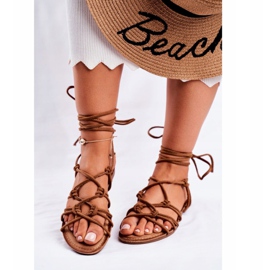 PS1 Sandales Femme Nouées Camel Negros brun 2