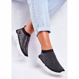 PS1 Chaussures de Sport Slip-On pour Femmes Noir avec Cubic Zirconia Milodin le noir 4