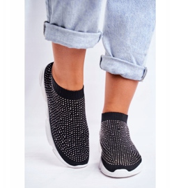 PS1 Chaussures de Sport Slip-On pour Femmes Noir avec Cubic Zirconia Milodin le noir 2