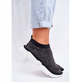 PS1 Chaussures de Sport Slip-On pour Femmes Noir avec Cubic Zirconia Milodin le noir 3
