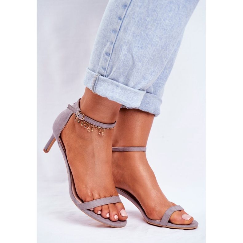 PS1 Sandales À Talons Hauts Pour Femmes Classique Gris Mintore 1 PS1 Sandales À Talons Hauts Pour Femmes Classique Gris Mintore 1