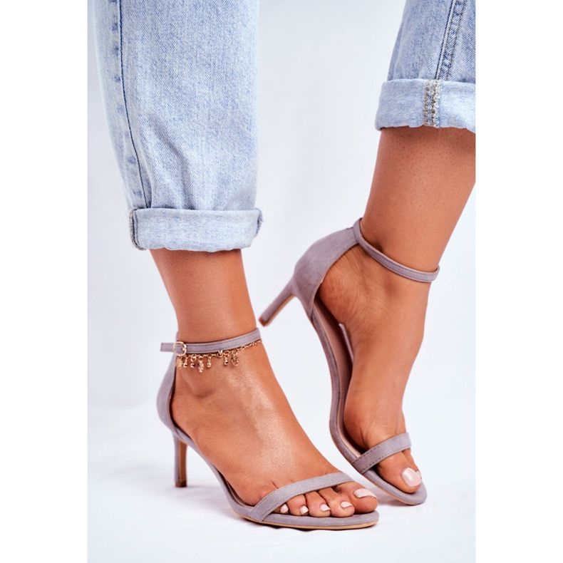 PS1 Sandales À Talons Hauts Pour Femmes Classique Gris Mintore 2 PS1 Sandales À Talons Hauts Pour Femmes Classique Gris Mintore 2