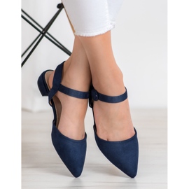 Goodin Escarpins bleu marine à talon apparent 1