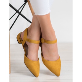 Goodin Escarpins moutarde à talon ouvert jaune 1