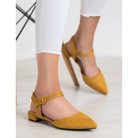 Goodin Escarpins moutarde à talon ouvert jaune 4