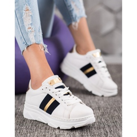 Weide Baskets sur la plate-forme blanche le noir jaune 5