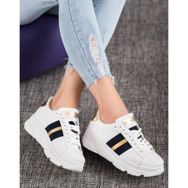 Weide Baskets sur la plate-forme blanche le noir jaune 1