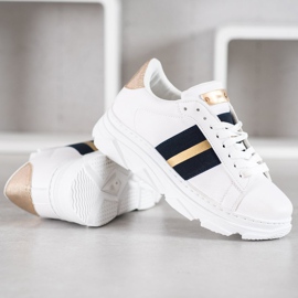 Weide Baskets sur la plate-forme blanche le noir jaune 3
