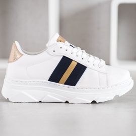 Weide Baskets sur la plate-forme blanche le noir jaune 4