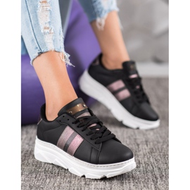 Weide Baskets sur la plate-forme le noir multicolore 1