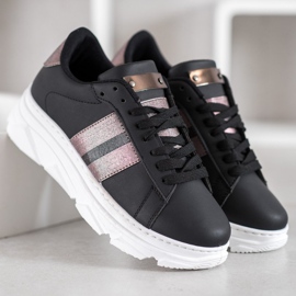 Weide Baskets sur la plate-forme le noir multicolore 5