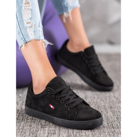 SHELOVET Chaussures de sport en daim noir 1