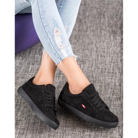 SHELOVET Chaussures de sport en daim noir 2