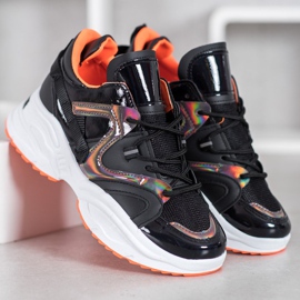 Weide Baskets mode le noir orange 1