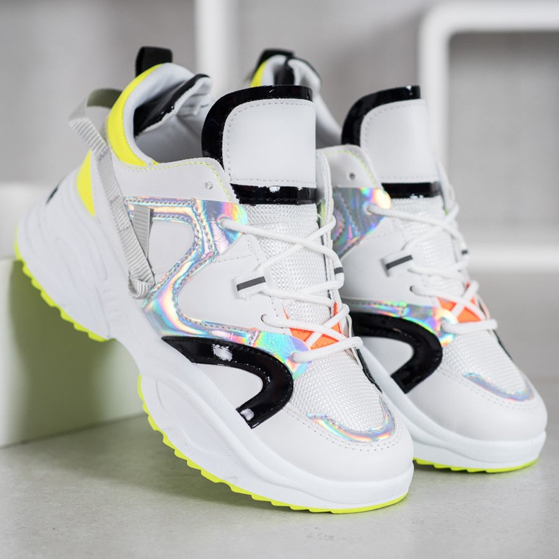 Weide Baskets mode blanc noir gris jaune 1