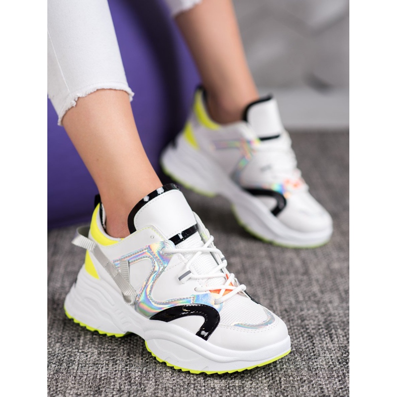 Weide Baskets mode blanc noir gris jaune 2