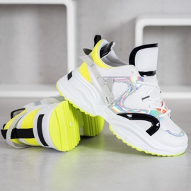 Weide Baskets mode blanche le noir gris jaune 5