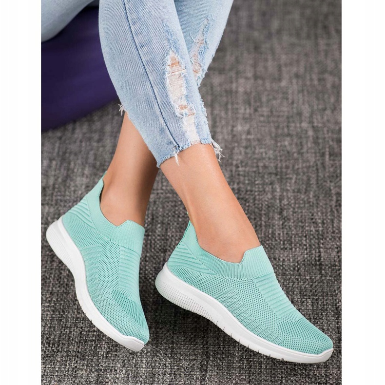 SHELOVET Chaussures à enfiler en textile multicolore vert 2