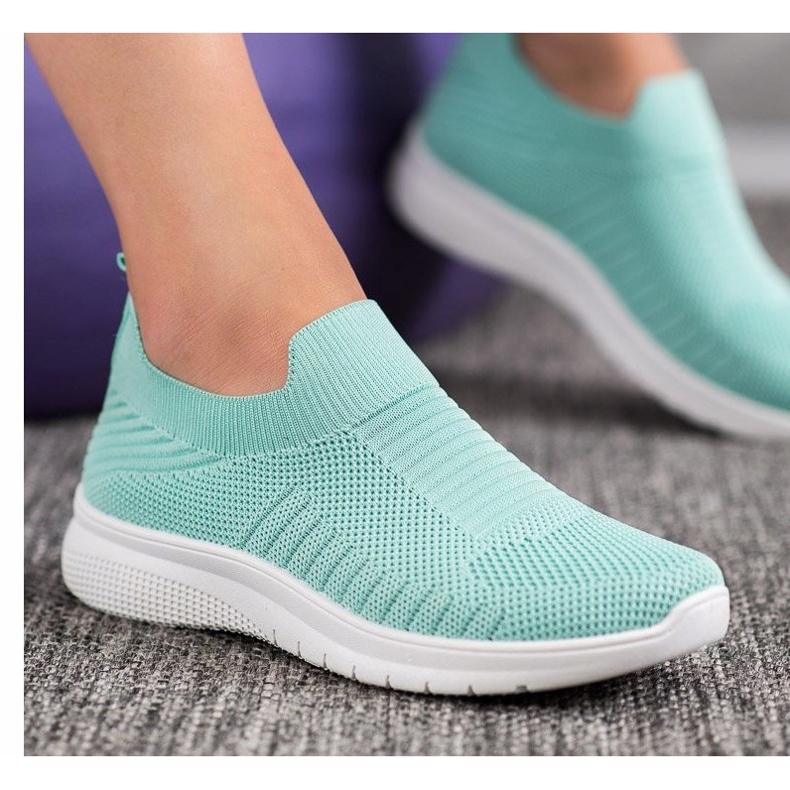 SHELOVET Chaussures à enfiler en textile multicolore vert 1