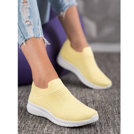 SHELOVET Chaussures à enfiler en textile jaune 5