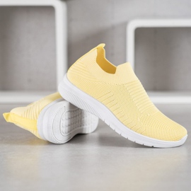 SHELOVET Chaussures à enfiler en textile jaune 3