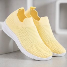 SHELOVET Chaussures à enfiler en textile jaune 4
