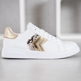 SHELOVET Chaussures en cuir écologique à la mode blanche jaune 4