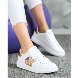 SHELOVET Chaussures en cuir écologique à la mode blanc jaune 2