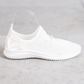 SHELOVET Baskets ajourées nouées blanche 1