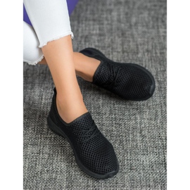 SHELOVET Baskets ajourées nouées le noir 4
